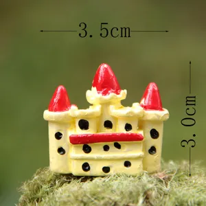 Miniatur Harz Schloss Figur, DIY Mikrolandschaft Garten Ornament, 3.5x3cm niedliches Spielzeug.