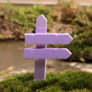 Miniatur holz schild detail für sukkulenten garten mikro landschaft dekoration topfpflanzen.