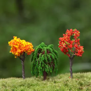 Miniatur Modellbäume Set für DIY Mikro Landschaft Sukkulenten Garten Deko Bonsai Handwerk.