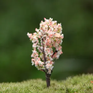 Miniatur rosa blume baum künstlicher baum sukkulente ornament mikro landschaft garten deko