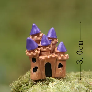 Miniatur Harz Schloss Figur für DIY Mikro Landschaft Garten Dekoration und Puppenhaus.