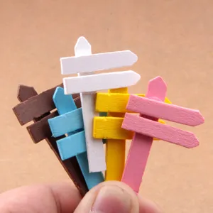 Miniatur Holz Wegweiser Schilder bunte Garten Dekoration fuer Sukkulenten Töpfe Landschaft