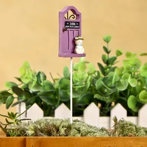 Miniatura resina porta viola gatto fiore inserto giardin micro paesaggio vaso statuetta