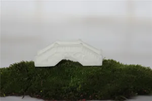 Resin miniature arch bridge ornament for micro landscape, detailed garden decor piece.