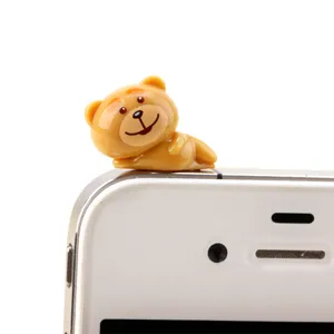 Cute Cartoon Bear Phone Dust Plug Plastic Resin Protective Anti-Dust Stopper Accessory For Universal Earphone Jack Decoration