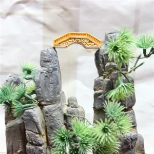 Resin miniature bridge rockery figurine bonsai landscape garden ornament decor prop