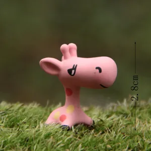 Lindo miniatura de jirafa rosa para decoración de plantas de paisaje suculento DIY
