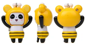 Lindo llavero de oso panda de dibujos animados colgante vista multiángulo juguete