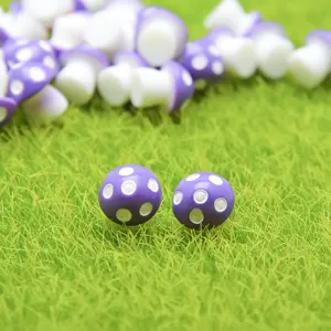 Kleine violette Harz Pilz Figuren für Moos Mikro Landschaft DIY Terrarium Deko Feengarten.