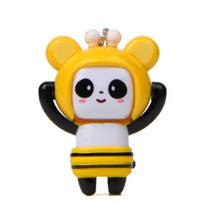 Lindo dibujo animado panda oso cara cambiante llavero colgante de bolsa creativo.