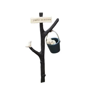 Garden miniature tree branch puppy bucket bird resin ornament succulent potted plant insert photo prop