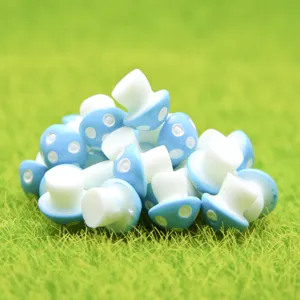Mini blau weiß Harz Pilz Figuren für Moos Mikro Landschaft DIY Terrarium Sukkulente Deko