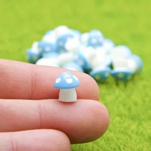 Kleine blaue Harz Pilz Deko Figur für Moos Terrarium Mikro Landschaft DIY Basteln Zubehör