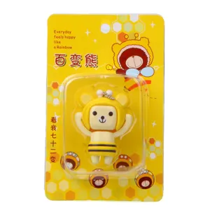 Llavero de oso de dibujos animados lindo con cara cambiante, colgante de bolso creativo.
