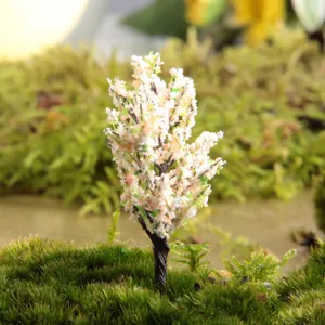 Miniatur künstlicher rosafarbener Blütenbaum für Mikrolandschaft Sukkulenten Garten Deko.