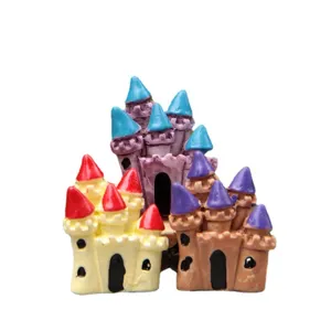 Miniaturen Harz Schloss Figuren Set für DIY Mikro Landschaftsgestaltung und Tischdekoration.
