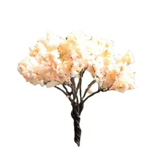 Künstlicher rosa blüten baum diy mikro landschaft sukkulenten bonsai garten deko