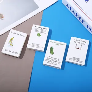 Humorous Emotional Support Pickle Worry Worm Banana Funny Joke Theme Jewelry Display Cards Packaging Paper