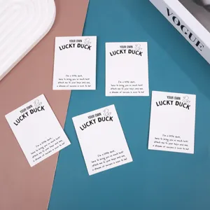 Lucky duck jewelry display cards, cute packaging cardstock for keys and accessories detail view.