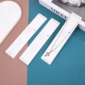 Stainless steel cross necklace with white packaging cards jewelry display minimalist set