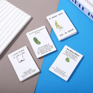Funny humor greeting cards set cute emotional support pickle worm banana design stationery paper