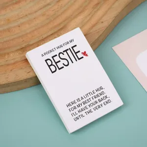 Pocket hug greeting card for best friend, cute emotional pocket token gift, jewelry packaging card.