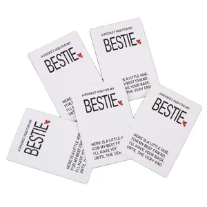 Pocket hug greeting cards for best friends, cute paper packaging cards for special jewelry gifts.