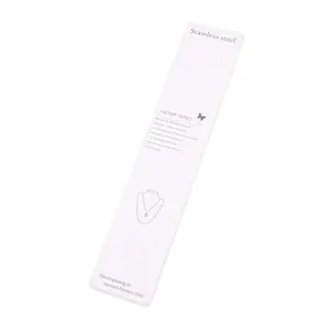White long jewelry packaging card for necklace and bracelet display clean white style main view