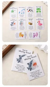 Cartes de vœux d'encouragement d'animaux de dessin animé papeterie en vrac notes cadeaux