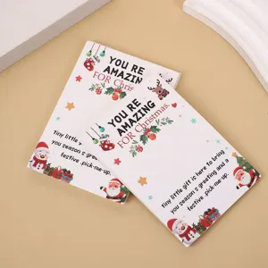 Christmas Theme Blessing Cards Jewelry Packaging Cardboard Santa Claus Design Holiday Gift Decoration Supplies
