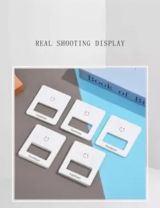 White smiley face earring display cards detail shot, perfect for DIY jewelry packaging.