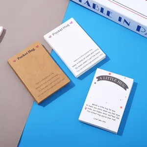 Pocket hug greeting cards set with warm emotional message tokens and nice gift packaging.