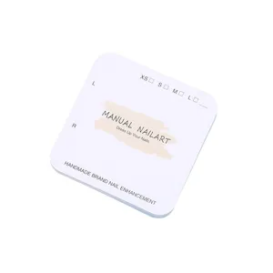 White press on nail packaging card display holder for handmade nail art accessories