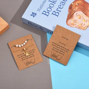 Kraft Paper Jewelry Display Cards With OPP Bags Necklace Bracelet Packaging Cardboard Holder For Jewelry Display Accessory