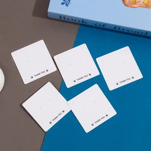 White Paper Jewelry Display Cards For Necklaces Earrings Thank You Printed Packaging Cards For Jewelry Holder