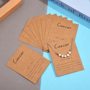 Kraft Paper Jewelry Display Card Cancer Constellation Design For Necklace Earring Bracelet Packaging Retail Card