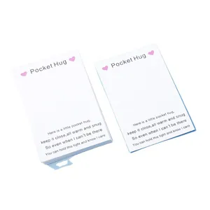 Pocket Hug greeting cards white paper cute pink heart romantic gift card loving message design
