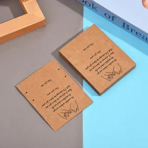 Kraft paper jewelry display cards for necklaces and bracelets, pinky promise design, 100pcs.