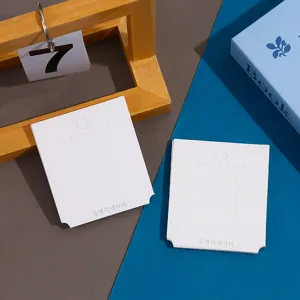 White cardboard hairpin and jewelry display packaging cards, DIY Korean style presentation.