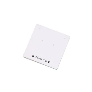 White jewelry display cards for earrings and necklaces, 350gsm cardstock packaging.