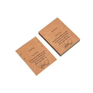 Kraft paper necklace and bracelet display cards packing cards for jewelry retail showcase.