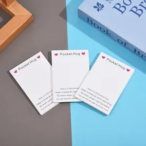 Cute pocket hug greeting cards with warm poem text for unique gifts and accessories