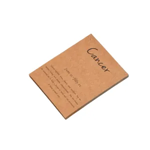 Kraft paper Cancer zodiac jewelry display card, elegant gift packaging accessory.
