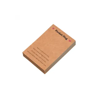 Kraft paper pocket hug card with warm English text and heart design for emotional gifts.
