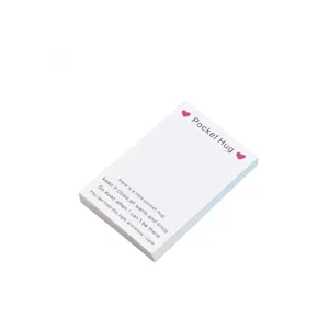 Pocket hug card with pink heart and sweet poem message gift accessory for holiday parties