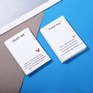 Pocket hug greeting cards with cute heart design, small paper cards for jewelry gift packaging.