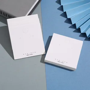 White paper jewelry cards for earrings necklaces display packaging minimalist style cards