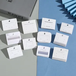 White Paper Earring Cards Display Cards For Studs Necklaces Jewelry Packaging Multi-Hole Cardboard Holder