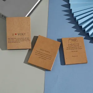 Kraft Paper Necklace Earring Display Cards Jewelry Packaging Holder Cards For Retail Store