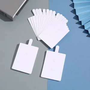 White blank ring display cards foldable jewelry packaging cards paper hang tags for retail.